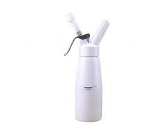 Generic SATISFYOK 500ml Profi Sahnespender Cremespender Edelstahl Schlagsahnebereiter Sahnebereiter Schlag Fresh Gun Schaumstoff Maker Spender, mit 3 Tüllen. (Weiß)