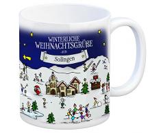 trendaffe - Solingen Weihnachten Kaffeebecher mit winterlichen Weihnachtsgrüßen - Tasse, Weihnachtsmarkt, Weihnachten, Rentier, Geschenkidee, Geschenk