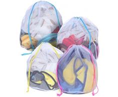 DoDoLar Wäschenetz Wäschesäcke 4 Stück Waschbeutel für Waschmaschine Reise waschsack Set mit Tunnelzug für BH, Unterwäsche, Socken, Baby Kleidung Pullover Mantel, Hosen