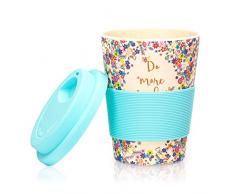 bambuswald© ökologischer Kaffeebecher to Go mit 350ml aus Bambus & mit Silikon-Verschluss | Mehrwegbecher für 100% Kaffeegenuss - Coffee Becher To Go Trinkbecher | auslaufsicher, spülmaschinenfest