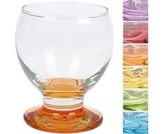 Gläserset Nectar Coral - 100ml (6 Stück) mit farbigem Boden / Trinkgläser / Schnaps- / Likörgläser