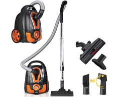 DEUBA Staubsauger mit Beutel Bodenstaubsauger Sauger Staubbeutel 900W 3,2l orange
