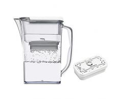 ZQEDY Wasserfilterkrug Tägliche LCD-Anzeige Ergonomischer Griff 2,3 l langlebige transparente 25 W mit 1 Filter Home Office ACF Kohlefaserreiniger-Filterkrug reduziert Ei