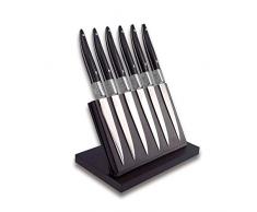 Laguiole Expression® - Magnetischer Block von 6 Steakmessern - Design Edelstahl-Tischmesser - Pom-Griff