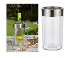 Weinkühler Flaschenkühler aus Kunststoff doppelwandig Höhe 23cm Edelstahlring