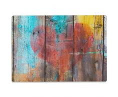 Wandkings Glasschneidebrett „Graffiti Herz auf Holz“ - Glasschneideplatte, Schneidebrett aus Glas, Frühstücksbrettchen