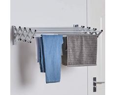 Wandwäschetrockner ausziehbar Scherenwäschetrockner Wäschetrockner Wandtrockner Teleclip platzsparender Trockner Handtuchhalter Wandmontag Handtuchstangen 87cm