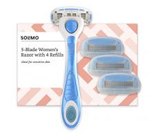 Amazon-Marke: Solimo Damenrasierer mit 5-fach-Klinge + 4 Ersatzklingen