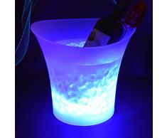 LED Ice Bucket, Farbwechsel Champagner Wein Getränke Kühler Retro für Hochzeiten Clubs Bars Tisch Xmas Parteien 5L