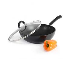 ProCook Gourmet Non-Stick Wok - mit Deckel - Induktion - 28 cm - Wokpfanne - mit Antihaftbeschichtung - Stay-Cool Silikongriff
