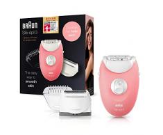 Braun Silk-épil 3 SE 3-440 Starter 3-in-1 Haarentfernung, Epilierer, Rasierer, Massagerollenaufsatz, weiß/flamingo