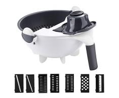 OurLeeme Gemüseschneider, 7 IN 1 Gemüseschneider mit großem Fassungsvermögen Abflusskorb Gemüsehacker Obstschredder Küchenhobel