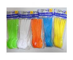 ka 50x Bunte Eierlöffel Kunststoff Plastik Besteck Honig Löffel Teelöffel im Set Mehrweg