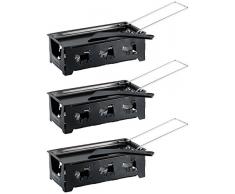 Rosenstein & Söhne Mini Raclettes: Faltbares Teelicht-Raclette für 2 Personen, mit Schaber, 3er-Set (Raclette Stövchen)