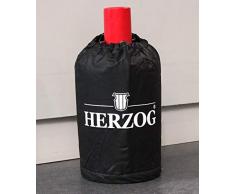 Herzog Abdeckhaube Gasflaschen 5 kg schwarz Logo kleine Flasche Schutzhülle Gasflaschenhülle Abdeckung Hülle Gas Flaschenhülle