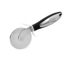 HMANN Pizzaschneider Pizzaroller Teigrad Pizzarad Pizza Cutter mit rundem scharfen Edelstahlrad und Edelstahl Fingerschutz.Stabiler Teigschneider für alle Arten von Teigböden