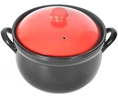 DJSMycl Kasserolle mit Deckel, Keramikkochtopf hitzebeständig Kochtopf Suppentopf offenes Feuer Hochtemperaturtopf Suppentopf 2,4L