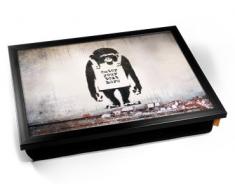 Personalised Banksy Chimp Custom Cushion Lap Tray Kissen Tablett Knietablett Kissentablett