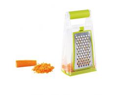 Edelstahl Multi-Reibe Auffangbehälter Parmesan-Hobel Käsereibe Multi-Reibe (Nussreibe, Gemüsereibe, Rohkost, Mehrzweckreibe, Edelstahlklingen)