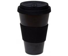 Airee Fairee Coffee to Go Becher Bambus Wiederverwendbare Kaffee- Reisebecher aus ökologischem Bambusfasern und natürlichem Silizium 450ml