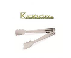 Kerafactum Servierzange Eiswürfelzange aus Edelstahl mit großen Zacken Zuckerzange EIS Zange für Pralinen und Eiswürfel Ice Würfel oder Kleinen Kuchenstücken mit verstärktem Bogen