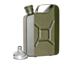 Outdoor Saxx® - Edelstahl Flachmann Sprit Benzin-Kanister Optik, Taschen-Flasche, Trink-Flasche, Schnaps-Flasche, Tolle Geschenk-Idee in Geschenk-Box, 150 ml, Oliv-grün