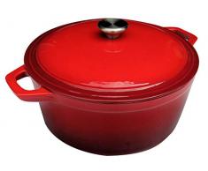 Spetebo Gusseisen Bräter emailliert Ø 24 cm - 3,5 Liter - Eisen Schmortopf Kochtopf Bratentopf Grill Topf Cocotte