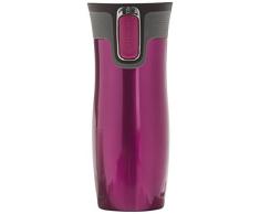 Contigo Thermobecher West Loop Autoseal, Edelstahl Isolierbecher, Reisebecher, Kaffebecher To Go, 100% dicht, auslaufsicher, hält bis zu 5h heiß/12h kalt, 470 ml, Violett