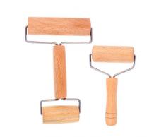 limewie 2 Stck Pizzaroller Nudelholz, Teigroller für Backen, Kuchen, Pie, Pizza, Cookie（T-Form und H-Form）