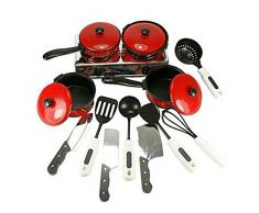 LEORX Spielzeug Küche Geschirr Töpfe Kochgeschirr für Kinder Spielhaus