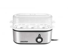 Mesko MS 4485 Eierkocher für 3 Eier mit Messbecher, 350 W, kochzubehör für weiche, harte gekochte Eier, Kontrollleuchte, automatische Abschaltung, klein, silber/schwarz