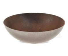 matches21 Blumenschale Pflanzschale Pflanzgefäß rund Kunststoff Schale in Rostoptik & anthrazit 30 cm