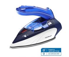 Reisebügeleisen Dampfbügeleisen 1100W,ReiseDampfbügeleisen, doppelte Spannung (120V-240V), Edelstahl-Sohlenplatte, 80ml Wassertank, tragbar, faltbarer Griff, mehrere Temperaturstufen.