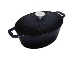 CS Kochsysteme Gusseisen Bräter Xanten 4L mit Farbwahl Kochtopf Schmortopf Induktion Gänsebräter Brattopf Gusstopf (Grau)