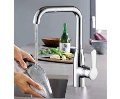 Küchenarmaturen Wasserhähne für Warm- und Kaltwasser, Geschirrspülen, Wasserhähne für Wasserhahn, drehbare Kupferpfannen für Waschbecken, A, A