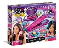 Clementoni 15225 Crazy Chic – Farb-Hairstyler, auswaschbare Haarkreide in 3 Farben, für knallige Strähnchen & bunte Highlights, inkl. Spiegel, für Kinder ab 6 Jahren
