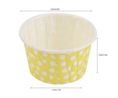 100PCS Mini Cupcake Liner Papier, Runde hitzebeständige Kuchen Formen Food Grade Backförmchen Muffin Fällen(gelber Punkt)