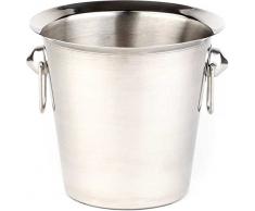 APS 36020 Wein- / Sektkühler Ø 20cm, H: 19cm, 3 Liter Edelstahl, innen matt poliert, außen hochglanzpoliert mit Ring-Griffen Fuß Ø : 15cm