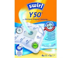 Swirl Y 50 MicroPor Plus Staubsaugerbeutel für Dirt Devil, Progress, Samsung Staubsauger, Anti-Allergen-Filter, 4 Stück inkl. Filter