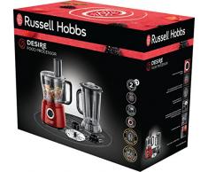 Russell Hobbs Küchenmaschine Desire, Standmixeraufsatz, Rührschüssel, Edelstahlscheibe (Schneiden&Raspeln), Teigwerkzeug, Impuls-/Ice-Crush-Funktion, 600W Zerkleinerer, Food Processor 24730-56