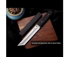 NedFoss Tanto Messer SONGTIAN, Japanisches Jagdmesser scharf, D2 Messer Tanto mit Scheide, 59-60HRC, Extra scharf