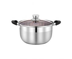 Heavy Tajinen mit Deckeln, Auflauf Pfanne mit Deckel, mit Glasdeckel und poliert verspiegelt, Stainless Steel (Size : 26 * 18cm)