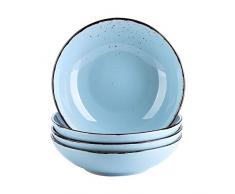 vancasso Suppenteller, Navia 4 teilig Tiefteller bunt aus Steingut, Ø 22 cm, Geschirr Tellerset Suppenschalen