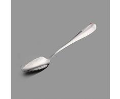 1 STÜCKE Dicker Edelstahl Grapefruitlöffel Dessertlöffel Gezackte Kante Eistee Dessertlöffel Geschirr Küchenzubehör (Silber)