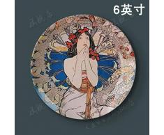 shovv Dekorative Teller Wandbehang Teller 12-Zoll-Dekorative Platte Hängende Platte Set Platte Keramikplatte Dekorative Malerei Platte Wand Fototablett