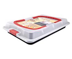 Dr. Oetker Backblech 3in1 mit Transporthaube, Ofenblech zum Backen, Aufbewahren & Transportieren, als Pizza-, Auflauf- & Kuchenblech, MaÃe: 42 x 29 cm