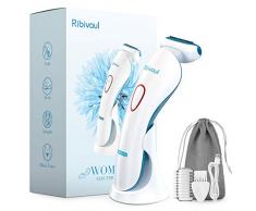 Damenrasierer Elektrisch, kabelloser Ladyshaver für die Trocken- und Nassrasur, Rasierer für Armen, Beinen Achseln Intimbereich Bikinizone, LED-Licht und USB-Anschluss, Batteriebetrieb