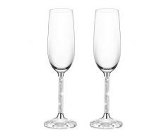 Erwei IFOLAINA Champagner-Gläser 2er-Set 8 Unzen Bleifreies Flöten-Stielglas mit langem Kristalldiamant-Stiel - Geburtstags-, Jubiläums- oder Hochzeitsgeschenke