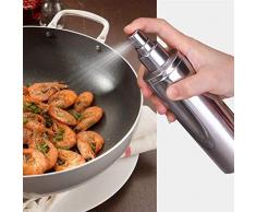 BESTONZON Ölsprüher Edelstahl mit Pumpsprühkopf Essigsprüher Sprühflasche Kochwerkzeug 250ml (Silber)