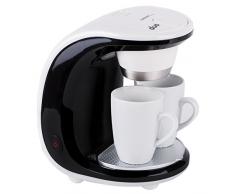 TZS First Austria - 450 W Mini-Kaffeemaschine 2 Tassen je 125ml | 250ml Wassertank | Dauerfilter | inklusive 2 Porzellan-Tassen | abnehmbare Teile spülmaschinengeeignet | Reise-Kaffeemaschine | Büro